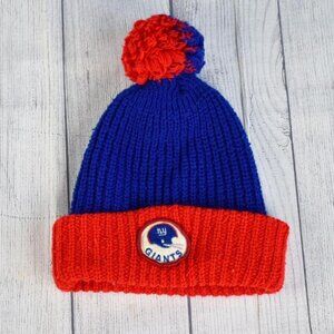 Vintage 60s 70s NY Giants Wigwam Cable Knit Beanie Stocking Cap